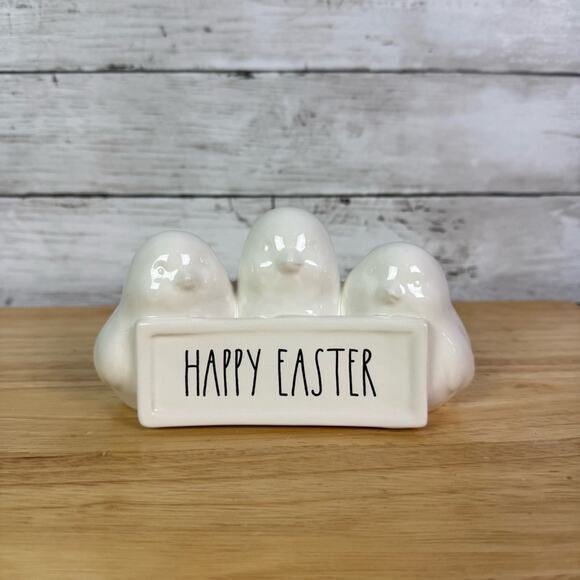 Rae Dunn Ceramic Bird Happy Easter Figure - Picture 1 of 2